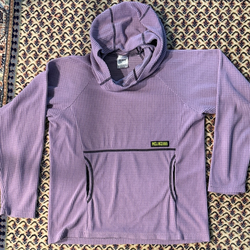 Melanzana Lavender Waffle Pullover Hoodie